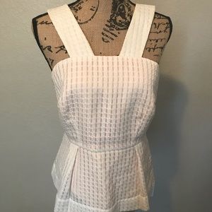 Anthropologie Maeve basketweave peplum top sz 10